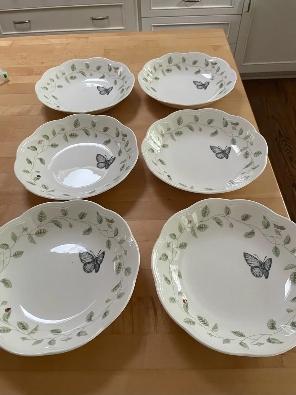 6 Lennox Butterfly & Leaf Soup Dish